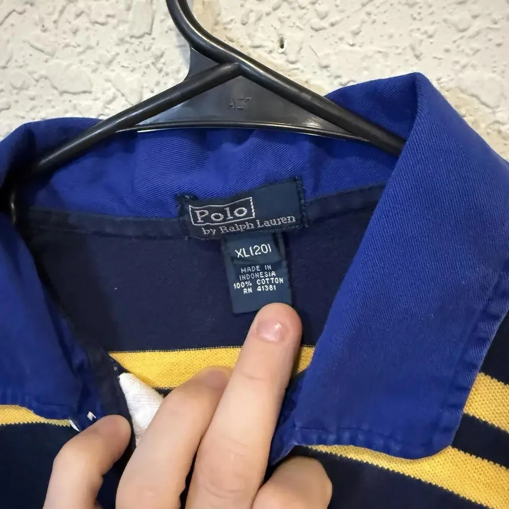 Vintage Polo Ralph Lauren Rugby Designer Shirt Size‎ Boys XL Men’s Small
